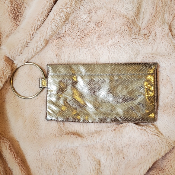 ALDO Gold Metallic 80s Inspired Wristlet Clutch Purse Handbag - Picture 3 of 6